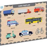 paraply 675 CAAHS-3200 Ca Games Ahşap Kara Taşıtları Bul-Tak Kız Erkek Çocuk Oyuncak Eğitici Oyuncaklar - Çok Renkli
