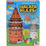 paraply 8210 Galata Kulesi Ahşap 3D Puzzle Kız Erkek Çocuk Oyuncak Eğitici Oyuncaklar - Çok Renkli