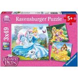 paraply 93465 Palace Pets Belle, Cinderella, Rapunzel 3X49 Parça Ravensburger Puzzle Kız Erkek Çocuk Oyuncak - Çok Renkli