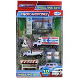 Paraply Ağaçlı Metal Ambulans Seti Jp9103 Kız Erkek Çocuk Oyuncak Eğitici Oyuncaklar