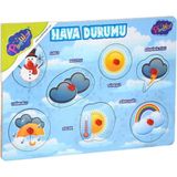 paraply Ahşap Tutmalı Hava Durumu Puzzle Kız Erkek Çocuk Oyuncak Eğitici Oyuncaklar - Çok Renkli