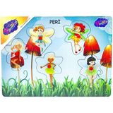 paraply Ahşap Tutmalı Peri Kızı Puzzle Kız Erkek Çocuk Oyuncak Eğitici Oyuncaklar - Çok Renkli