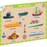 paraply CAAHS-3201 Cames Ahşap Deniz Taşıtları Bul-Tak Kız Erkek Çocuk Oyuncak Eğitici Oyuncaklar - Çok Renkli