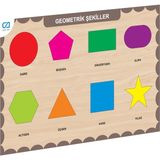 paraply CAAHS-3204 Ca Games Ahşap Geometrik Şekiller Bul-Tak Kız Erkek Çocuk Oyuncak Eğitici Oyuncaklar - Çok Renkli