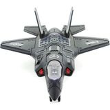 paraply Çek Bırak Metal F-35 Benzeri Koyu Gri Savaş Uçağı Sesli Işıklı Kız Erkek Çocuk Oyuncak Eğitici Oyunc - Çok Renkli