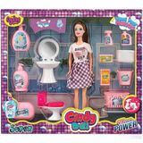 Paraply Cindy Doll Bebekli Lavabo Ve Temizlik Seti 02452 Kız Erkek Çocuk Oyuncak Eğitici Oyuncaklar