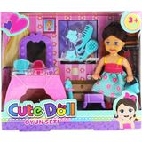 paraply Cute Doll Mini Bebek Aksesuarlı ve Makyaj Masalı Oyun Seti Kız Erkek Çocuk Oyuncak Eğitici Oyuncakla - Çok Renkli