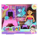 Paraply Cute Doll Mini Bebek Aksesuarlı Ve Makyaj Masalı Oyun Seti Kız Erkek Çocuk Oyuncak Eğitici Oyuncakla