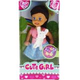 paraply Cute Girl Beyaz Köpekli ve Kumral Mini Bebek Kız Erkek Çocuk Oyuncak Eğitici Oyuncaklar - Çok Renkli