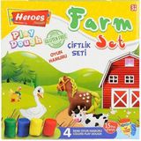 paraply ERN-588 Heroes Orta Kutulu Çiftlik Oyun Hamuru Seti Kız Erkek Çocuk Oyuncak Eğitici Oyuncaklar - Çok Renkli