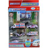 Paraply Helikopterli Metal Ambulans Seti Jp9105 Kız Erkek Çocuk Oyuncak Eğitici Oyuncaklar