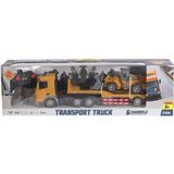 paraply HT079 Kumandalı Şarjlı Işıklı Transporter Tır 1:24 Kız Erkek Çocuk Oyuncak Eğitici Oyuncaklar - Çok Renkli