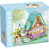 paraply KP28018 Keeppley Lovely Street Calico Cat Comic House Blok Seti -Vagonlife Kız Erkek Çocuk Oyuncak E - Çok Renkli