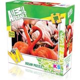 paraply Ks Puzzle 100 Parça Animal Planet Flamingolar Kız Erkek Çocuk Oyuncak Eğitici Oyuncaklar - Çok Renkli