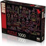 paraply Ks Puzzle 1000 Parça Robot Workshop Robot Atölyesi Kız Erkek Çocuk Oyuncak Eğitici Oyuncaklar - Çok Renkli