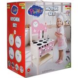 paraply Kutuda Ahşap Mutfak Seti Kız Erkek Çocuk Oyuncak Eğitici Oyuncaklar - Çok Renkli