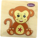 paraply Maymun Ahşap Puzzle Kız Erkek Çocuk Oyuncak Eğitici Oyuncaklar - Çok Renkli