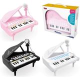paraply Mikrofonlu 24 Tuşlu Piyano Mp3 (Pembe,siyah,beyaz) Kız Erkek Çocuk Oyuncak Eğitici Oyuncaklar - Çok Renkli