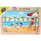 paraply ONY-117/118/119/120 Ahşap Eğitici Puzzle -Yaz Mevsimi Kız Erkek Çocuk Oyuncak Eğitici Oyuncaklar - Çok Renkli