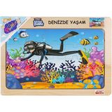 paraply ONY-187-188-189-190 Ahşap Eğitici Puzzle Denizde Yaşam Kız Erkek Çocuk Oyuncak Eğitici Oyuncaklar - Çok Renkli