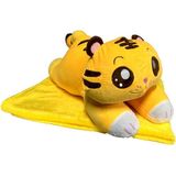 paraply Peluş Battaniyeli Yatan Kedi 55CM. Kız Erkek Çocuk Oyuncak Eğitici Oyuncaklar - Çok Renkli