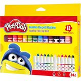 paraply Play-Doh Jumbo Keçeli Kalem Karton 12 Renk 8 mm Kız Erkek Çocuk Oyuncak Eğitici Oyuncaklar - Çok Renkli