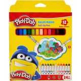 paraply Play-Doh Keçeli Kalem 12 Renk Karton Kutu Kız Erkek Çocuk Oyuncak Eğitici Oyuncaklar - Çok Renkli