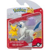 paraply Pok 95155-R Pokemon Battle 3lü Figür Seti Kız Erkek Çocuk Oyuncak Eğitici Oyuncaklar - Çok Renkli