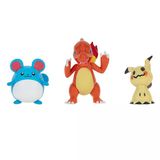 Paraply Pokemon Battle 3'Lü Figür Seti Kız Erkek Çocuk Oyuncak Eğitici Oyuncaklar