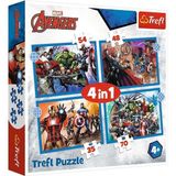 paraply PUZZLE-34386 The Avengers 4ın1 Puzzle Kız Erkek Çocuk Oyuncak Eğitici Oyuncaklar - Çok Renkli
