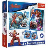 paraply PUZZLE-93333 2W1 Marvel The Avengers Çocuk Puzzle Kız Erkek Çocuk Oyuncak Eğitici Oyuncaklar - Çok Renkli