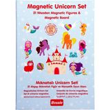 paraply Rossie Ahşap Mıknatıslı Unicorn Seti ve Oyun Alanı Kız Erkek Çocuk Oyuncak Eğitici Oyuncaklar - Çok Renkli