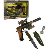 paraply S00004308 Asker Silah Set Bıçak/silah Işık/ses 6pr Kız Erkek Çocuk Oyuncak Eğitici Oyuncaklar - Çok Renkli
