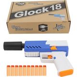 paraply Tiim Pilli Şarjlı Susturuculu Köpük Dart Atan Mavi Blaster Kız Erkek Çocuk Oyuncak Eğitici Oyuncakla - Çok Renkli