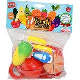 paraply URT007-PVC-1AB Poşetli Sebze Meyve Kesme Seti Kız Erkek Çocuk Oyuncak Eğitici Oyuncaklar - Çok Renkli