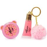 paraply VRB27000 Very Bella - Parıltı Seti (Lip Gloss+Far+Ponpon Anahtarlık) Kız Erkek Çocuk Oyuncak Eğitici - Çok Renkli