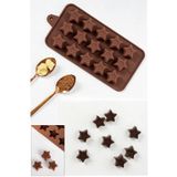 Paras Ticaret 15 Göz İç İçe Yıldız Şekilli Silikon Şeker Kurabiye Jöle Buz vb. Çikolata Kalıbı (20,1 cm x 10,7 cm)