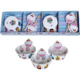 Paras Ticaret 24 Adet Renkli Kağıt Kapsül Kek Cupcake Muffin Vb. Kalıbı ve 24 Adet Başlıklı Kürdan Takımı