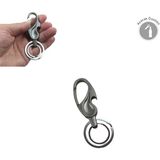 Paras Ticaret Çift Anahtar Halkalı Kemer Köprüsü Vb. Takılabilen Kancalı Metal Füme Açacak Anahtarlık (1 Adet)