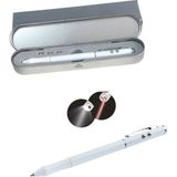 Paras Ticaret Metal Kutulu Kırmızı Lazerli, Beyaz LED Işıklı Pointer Işaretçi Kalemi Metal Tükenmez Kalem