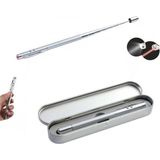 Paras Ticaret Metal Kutulu Kırmızı Lazerli, LED Işıklı Pointer Kalemi Işaretçi Uzayabilen Sunum Çubuğu Teleskopik Metal Tükenmez Kalem - Ebat