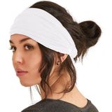 Paraşüt Bandana Sade Düz Renk Pamuklu Kumaş Lastikli Beyaz