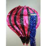PARAŞÜT FOLYO BALON KIRMIZI SİYAH PÜSKÜLLÜ