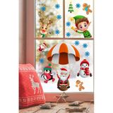 Paraşütle Uçan Noel Baba Kardan Adam Penguen Ve Kurabiye Adamlar Yılbaşı Sticker