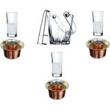 Parça Rakı Bardak Meşrubat Bakır Ehlikeyf ve Buz Kovası Keyif Seti - Renkli