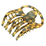 Parcelona Fransız Kıvrımlı Oval Pençe Leopar Baskılı Medium 7,62 cm Selüloz Yan Kaydırmalı Toka Klipsi Paris Kadınlar için Saç Aksesuarları Güçlü Tutuş, Kaymaz Kavrama Moda Dayanıklı Tasarım, Fransa'da Üretilmiştir (Leopar Baskı)