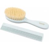 Parcelona French Grooming Combo Gri 15,24 Cm Selüloit Yumuşak Doğal İpek Kıllar Bebek Fırçası Tarak Kızlar Küçük Çocuklar Için (Gri)
