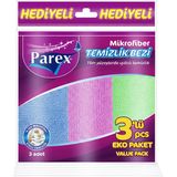 Parex 3 Adet Mikrofiber Temizlik Bezi 32 x 32 cm - Hızlı Kuruma ve Renkli Tasarım