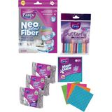 Parex Avantajlı Ev ve Mutfak Temizlik Seti - Mikrofiber Bez, Sünger ve Poşet Klipsi Paketi - 250 gr