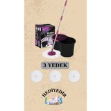 Parex Black Edition Döner Başlıklı Temizlik Seti Ve 3 Adet Yedek Mop